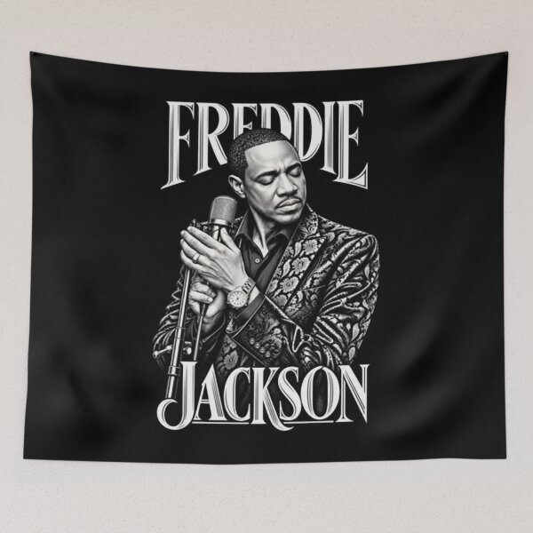 Artikelvorschau, Freddie Jackson gemusterte Jacke Mikrofon emotionale Pose entworfen und verkauft von Dr-Hulk-Grock.