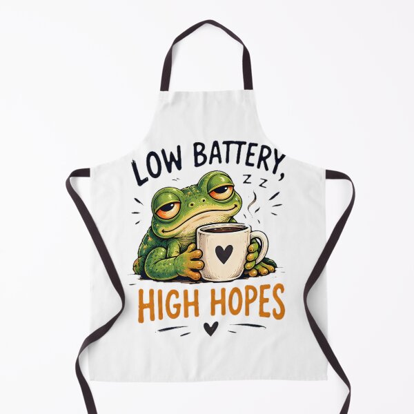 Item preview, Low Battery High Hopes Coffee Frog Tired Morning Aesthetic designed and sold by Pyt27.