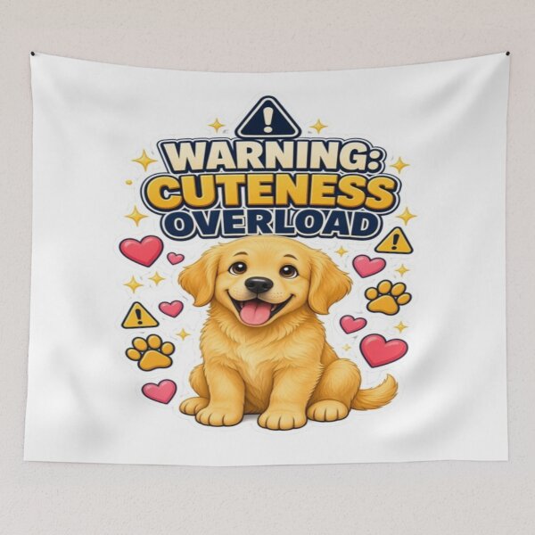 Item preview, Warning Cuteness Overload – Golden Retriever designed and sold by ClaussShop.