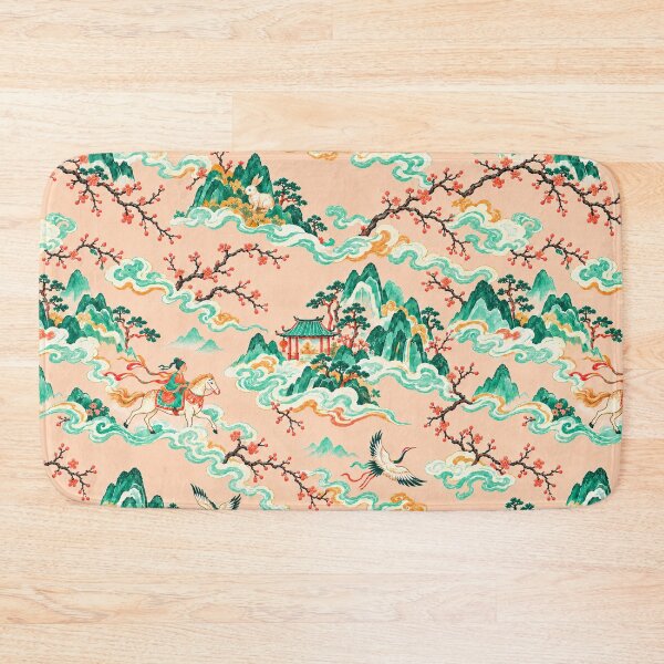 Item preview, Riders Through the Clouds – Chinese-Inspired Shanshui Fairy Tale Pattern designed and sold by Bodique.