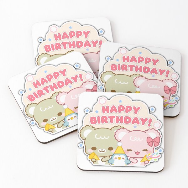 Item preview, Cute Pastel Happy Birthday Bears and Penguin Sticker designed and sold by Atlant11.