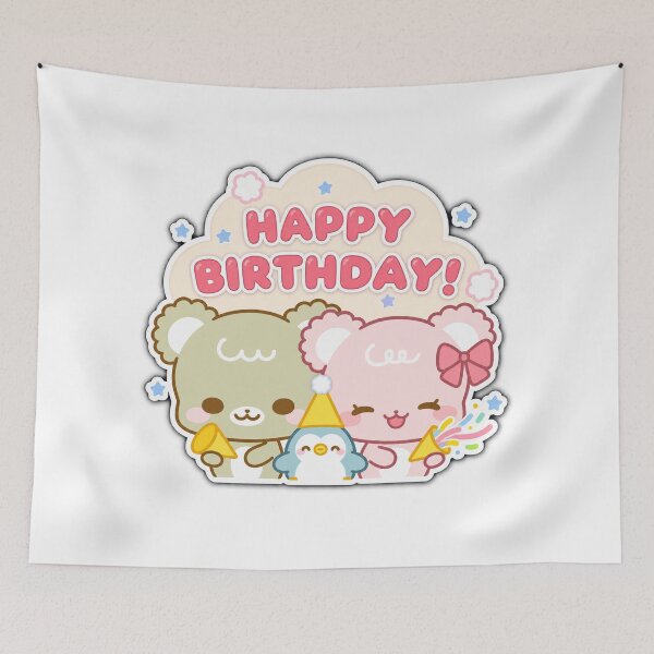 Item preview, Cute Pastel Happy Birthday Bears and Penguin Sticker designed and sold by Atlant11.