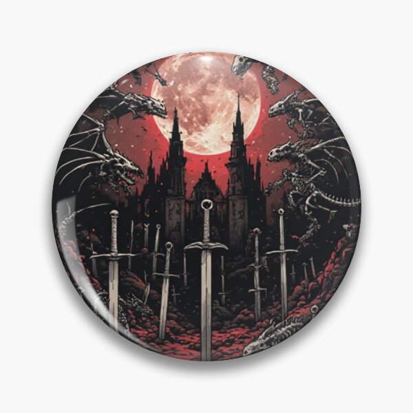 Item preview, Skeleton dragons on a graveyard of swords designed and sold by KinoDesign.