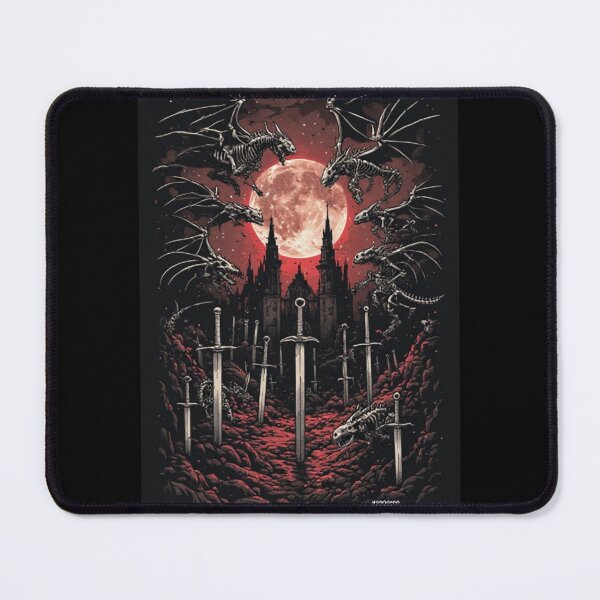 Item preview, Skeleton dragons on a graveyard of swords designed and sold by KinoDesign.