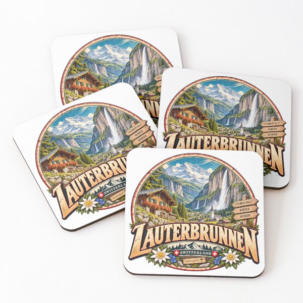Item preview, Lauterbrunnen, Switzerland – Staubbach Falls, Swiss Alps, Vintage Design designed and sold by Wandervogel123.