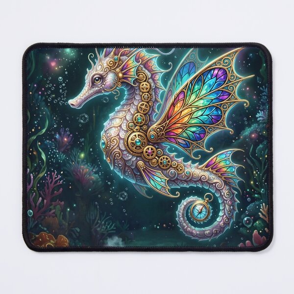 Item preview, Steampunk Seahorse – Enchanted Underwater Wanderer designed and sold by nicky2342.