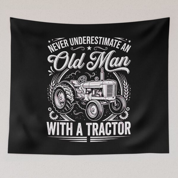 Item preview, Never Underestimate an Old Man With a Tractor designed and sold by dudelinart.