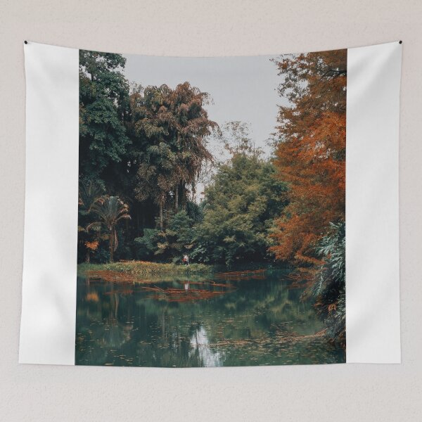 Item preview, Reflective Forest Lake Surrounding By Autumn Trees designed and sold by Squikale.