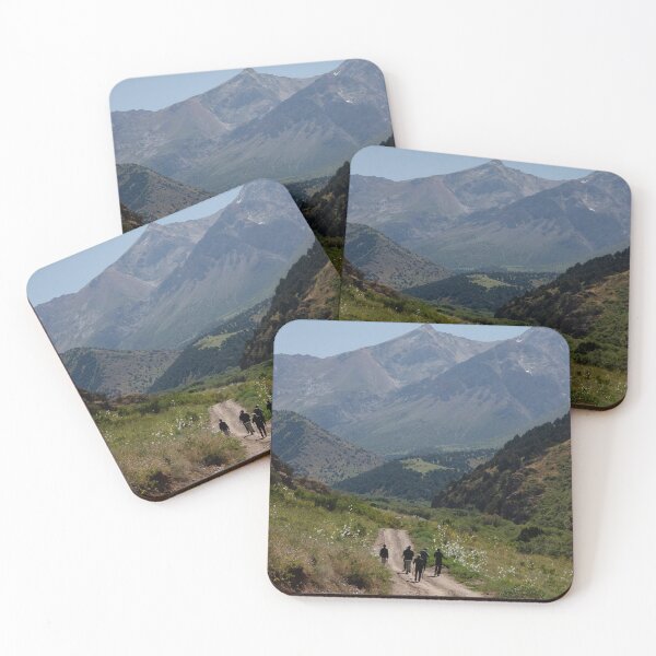 Item preview, Hikers Walking On Mountain Trail Toward Peaks designed and sold by Squikale.