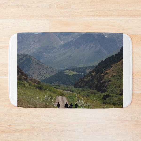 Item preview, Hikers Walking On Mountain Trail Toward Peaks designed and sold by Squikale.