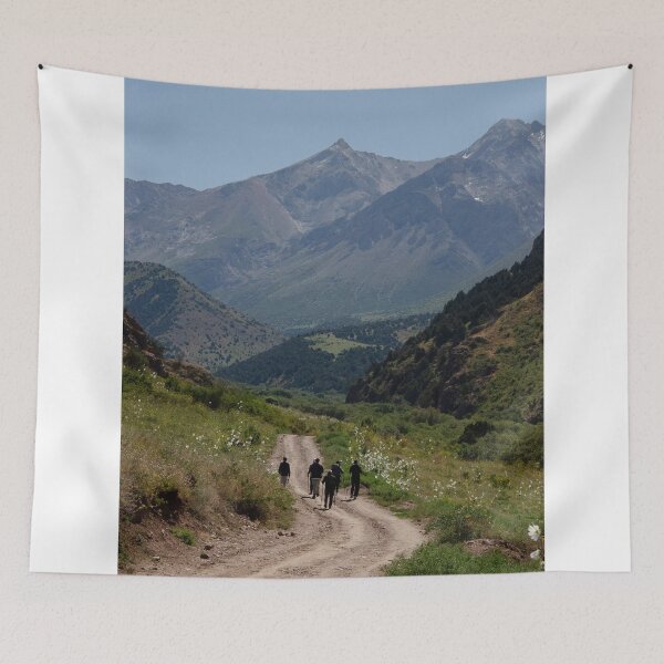 Item preview, Hikers Walking On Mountain Trail Toward Peaks designed and sold by Squikale.