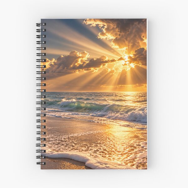 Item preview, Dramatic Golden Sunset Ocean Waves and Radiant Sunbeams designed and sold by Wild Bloom Paws.