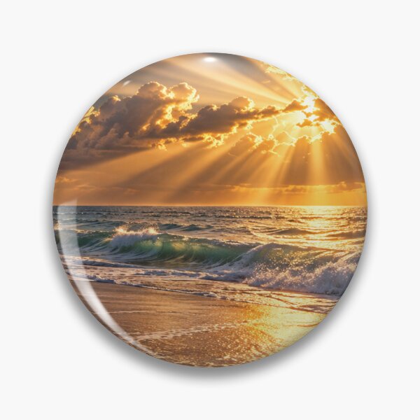 Item preview, Dramatic Golden Sunset Ocean Waves and Radiant Sunbeams designed and sold by Wild Bloom Paws.