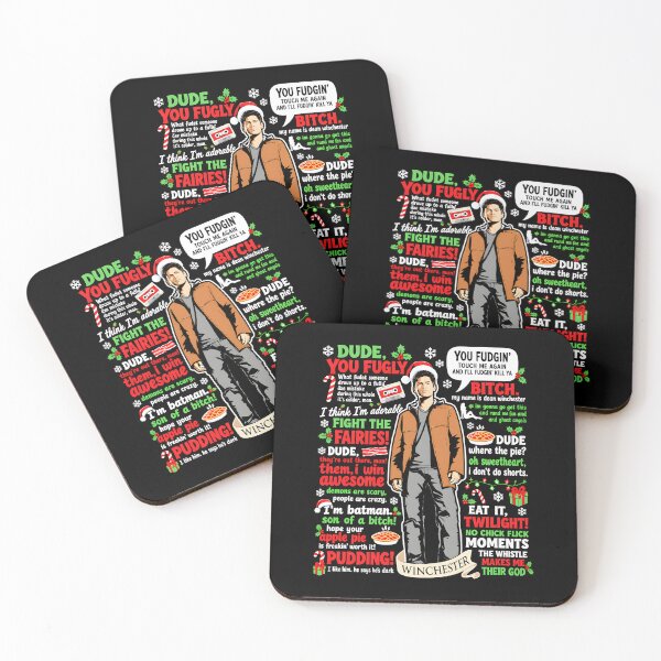 Item preview, Dean Winchester Christmas Quotes Supernatural Fan Holiday Collage designed and sold by RDGNR.