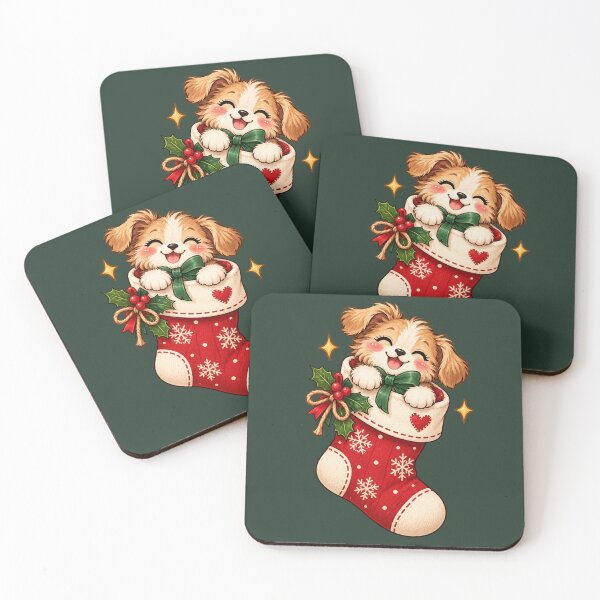 Item preview, Cute Christmas Puppy in Stocking – Holiday Gift for Dog Lovers designed and sold by 1DreamerShop.