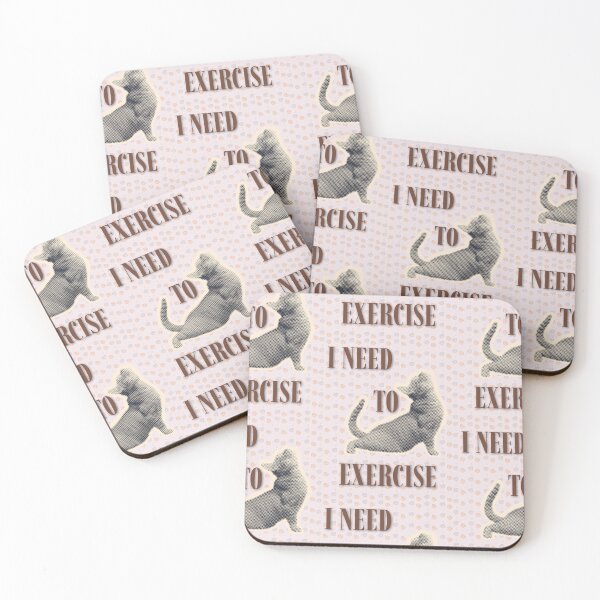 Item preview, Funny I Need To Exercise Stretching Cat Fitness Meme designed and sold by Artemis & Woven Collective.