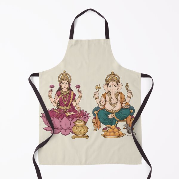 Item preview, Lakshmi Ganesha Colored Line Art designed and sold by hutofdesigns.