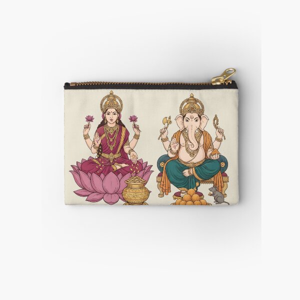 Item preview, Lakshmi Ganesha Colored Line Art designed and sold by hutofdesigns.