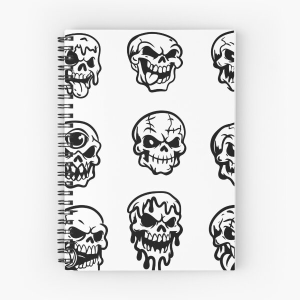 Item preview, Edgy Skulls Sticker Pack — Black and White Lowbrow Graffiti Line Art designed and sold by LYAN-STORE.