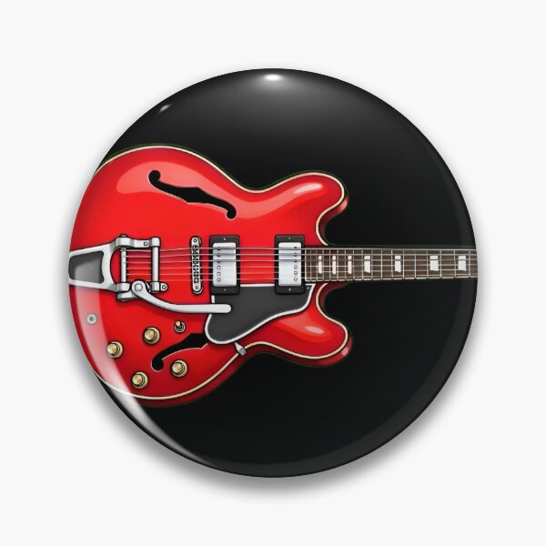 Artikelvorschau, Illustration einer roten Semi-Hollowbody-E-Gitarre entworfen und verkauft von JackritJazz.
