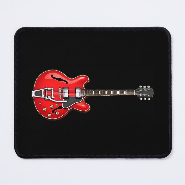 Item preview, Red Semi Hollow Body Electric Guitar Illustration designed and sold by JackritJazz.