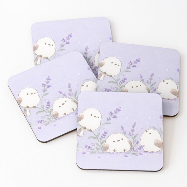 Item preview, Shima Enaga Snow Fairy Bird Trio in a Pastel Lavender Garden designed and sold by AshiraCreations.