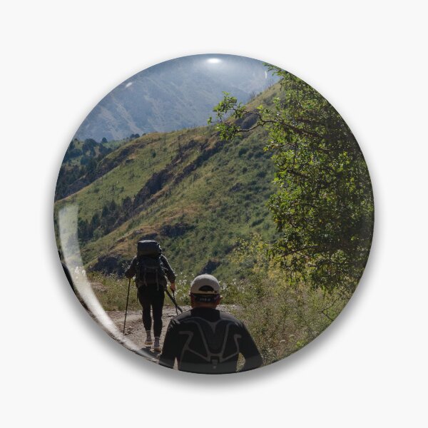 Item preview, Hikers Walking On Mountain Trail Toward Snow Peaks designed and sold by Ayubaslatere.