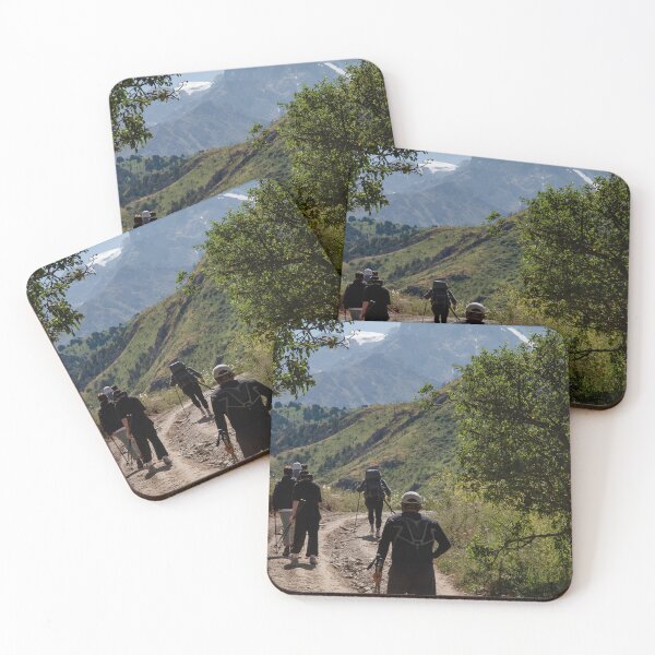 Item preview, Hikers Walking On Mountain Trail Toward Snow Peaks designed and sold by Ayubaslatere.