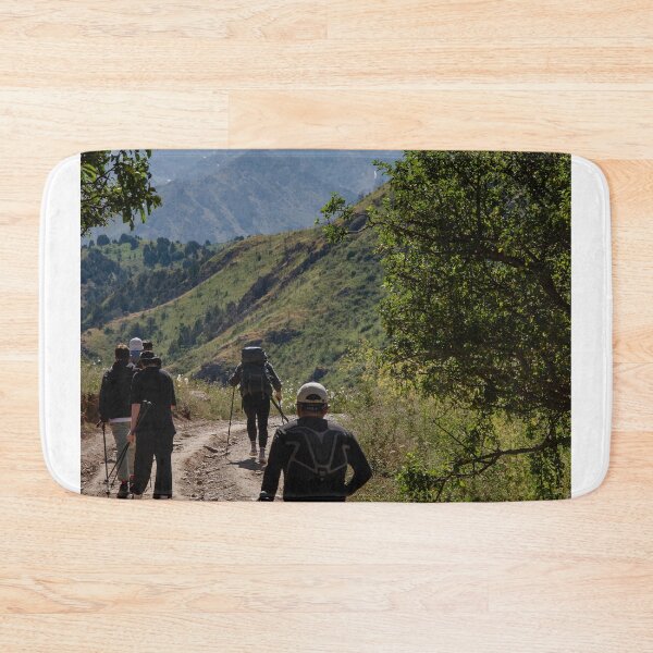 Item preview, Hikers Walking On Mountain Trail Toward Snow Peaks designed and sold by Ayubaslatere.