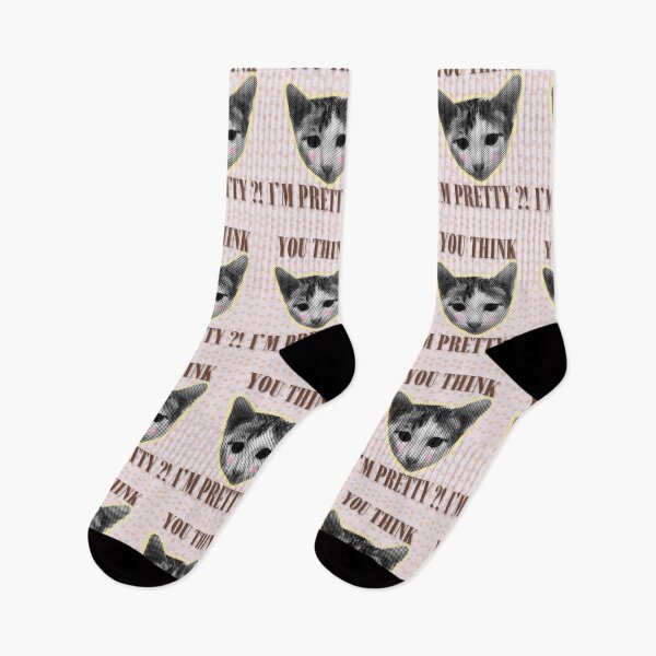Item preview, You Think I'm Pretty Blushing Cat designed and sold by Artemis & Woven Collective.