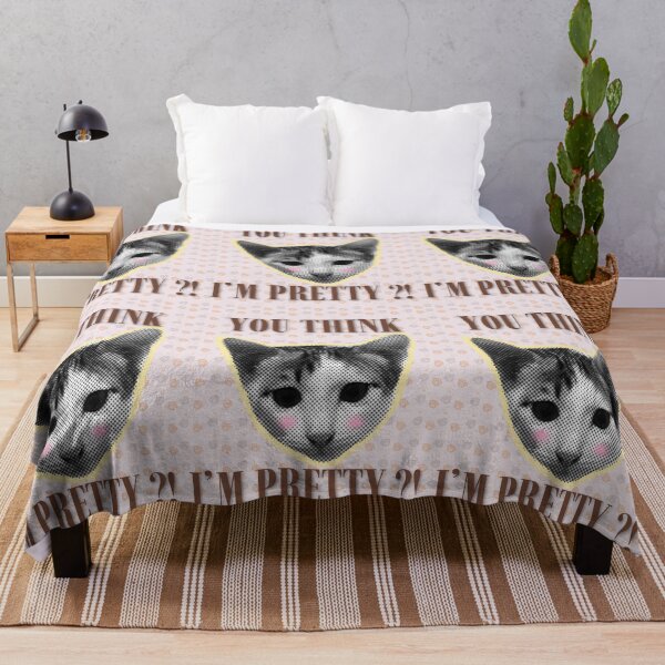 Item preview, You Think I'm Pretty Blushing Cat designed and sold by Artemis & Woven Collective.