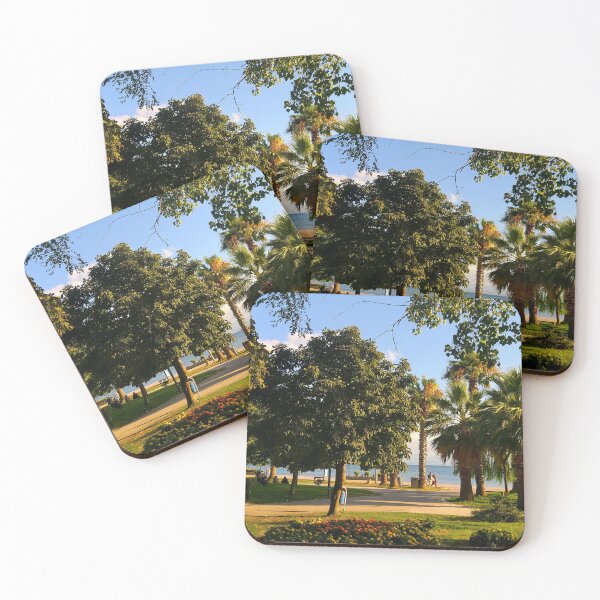Item preview, Tropical Park By The Beach With Palm Trees And Flowers designed and sold by Ayubaslatere.