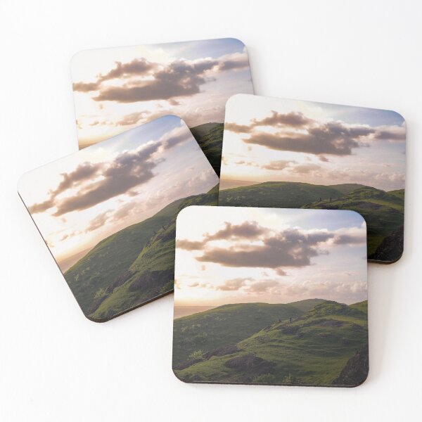 Item preview, Coastal Green Hills Overlooking Ocean At Sunset designed and sold by Ayubaslatere.