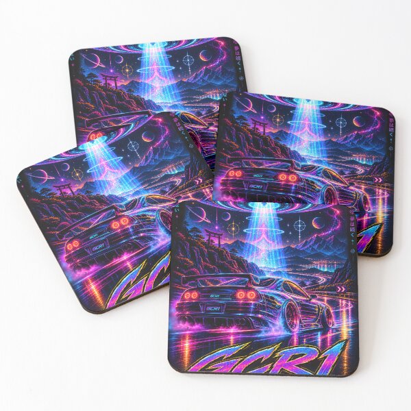 Item preview, GCR1 // NO SIGNAL KEEP DRIVING – Neon JDM Cyberpunk UFO Cosmic Car Art designed and sold by GCR1.
