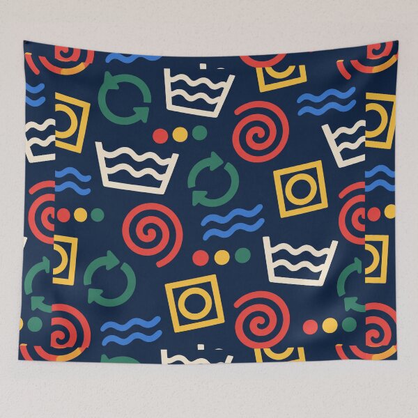 Item preview, Wash Cycle – Retro Laundry Symbol Socks designed and sold by astersgraphics.