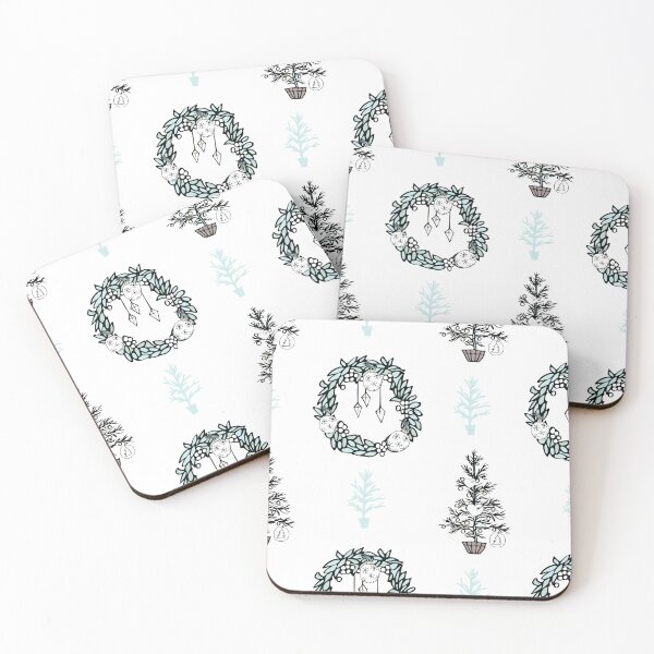 Item preview, Christmas wreath in soft teal designed and sold by Quiet Waters Design.