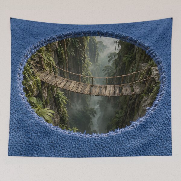 Item preview, Blue Rug Jungle Chasm designed and sold by DrawingAndText.