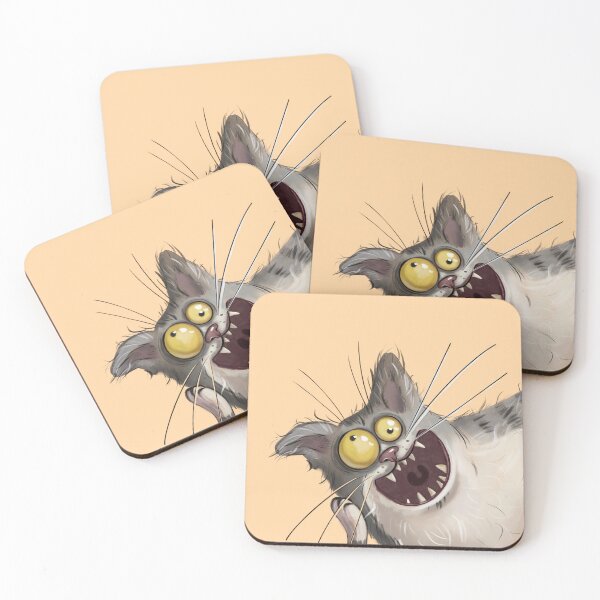 Item preview, Crazy Fluffy Cat | Funny Crazy Tabby Cat Illustration designed and sold by jassoart.