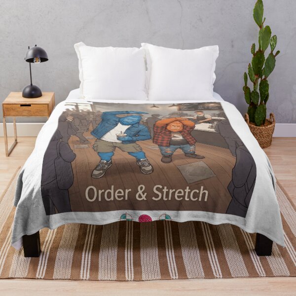 Item preview, Order & Stretch | Funny Blue and Orange Bigfoot Coffee Shop Morning Routine designed and sold by Whimsy Trail Co.