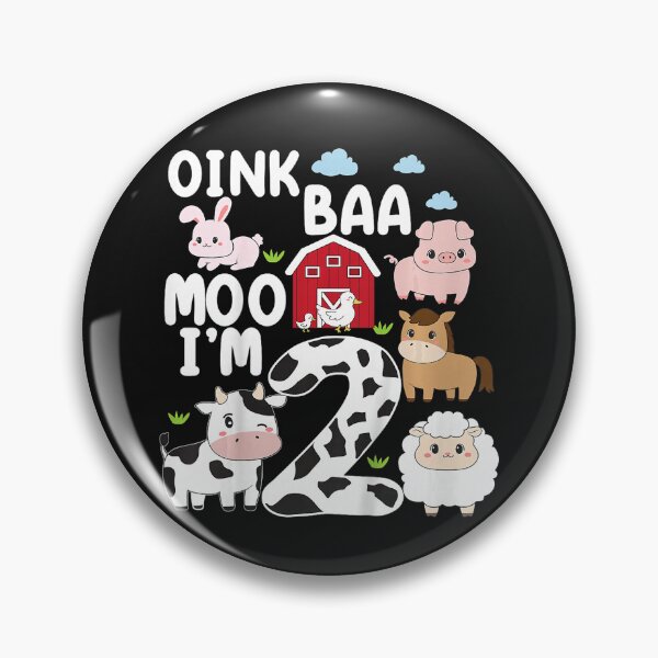 Artikelvorschau, Oink Baa Muh, ich bin 2! Zweiter Geburtstag, Bauernhoftiere, Kleinkind entworfen und verkauft von Moscettakkk.