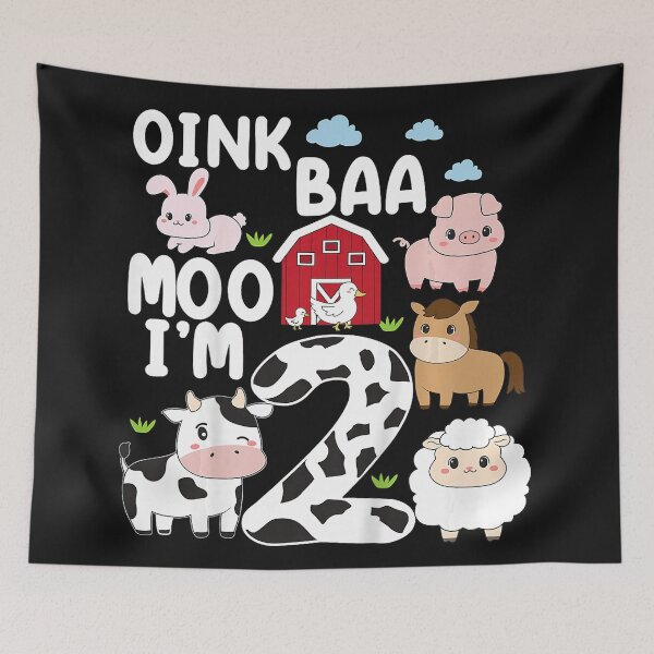 Item preview, Oink Baa Moo I'm 2 Second Birthday Farm Animals Toddler designed and sold by Moscettakkk.