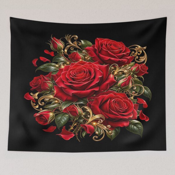 Item preview, Crimson Rose Bouquet – Romantic Floral Fantasy designed and sold by TroviTutto.