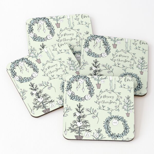 Item preview, Christmas decorations in lime designed and sold by Quiet Waters Design.