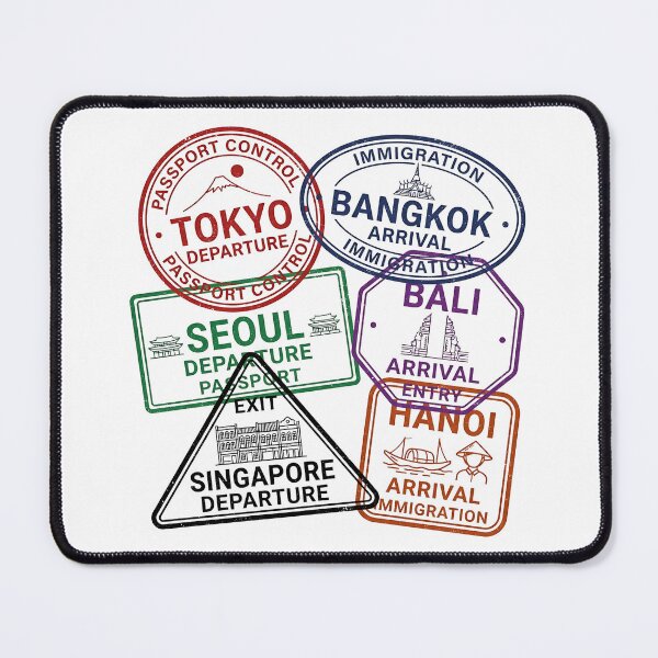 Item preview, Asia Passport Stamps Collage Travel designed and sold by fritz-10signer.