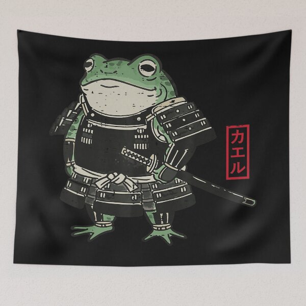 Item preview, Kaeru Japanese Frog Samurai Warrior designed and sold by Moscettakkk.