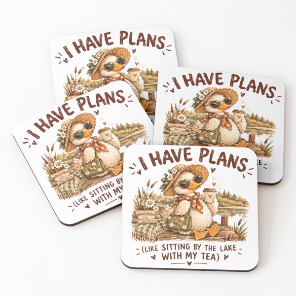 Item preview, Cute Duck with Sunglasses & Handbag – Funny Cozy Duck “I Have Plans” designed and sold by DreamyBrushArt.