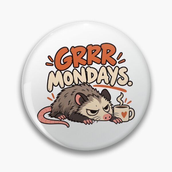 Item preview, Grumpy Possum Grrr Mondays Sticker - Funny Coffee Trash Animal Art designed and sold by VYBEHAUS.