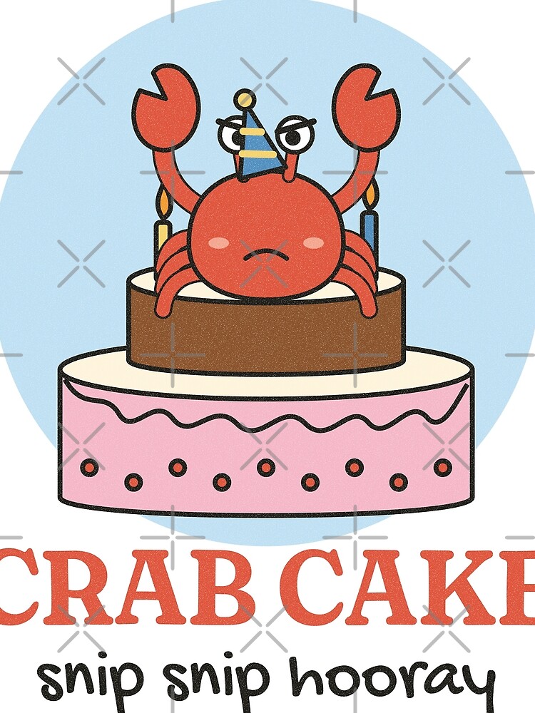 Thumbnail 3 von 3, Tuch, Crab Cake Grumpy Crab Birthday Cake Pun designt und verkauft von somebasic.