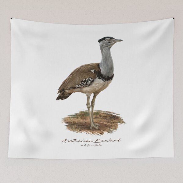 Item preview, Australian Bustard on Grassland Bird Illustration designed and sold by Takeda-art.