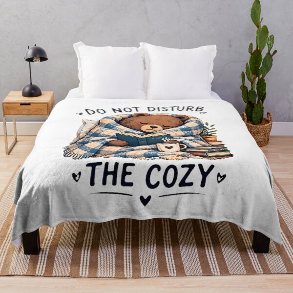 Item preview, Do Not Disturb The Cozy Reading Bear Blanket Coffee designed and sold by Pyt27.